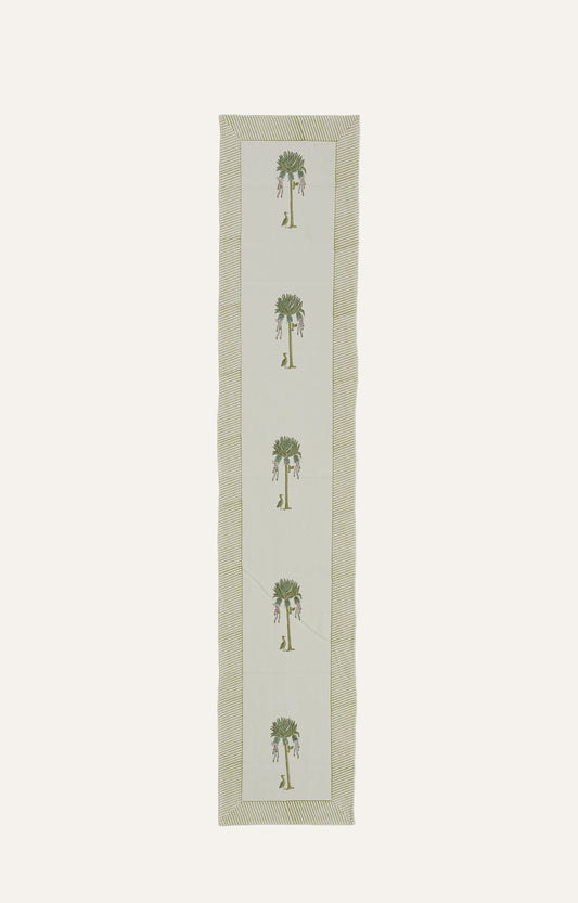 Whispers of the Forest: Green Tree Table Runner