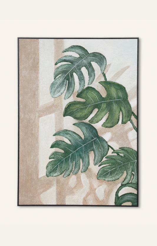 Verdant Escape - Embossed Oil Painting