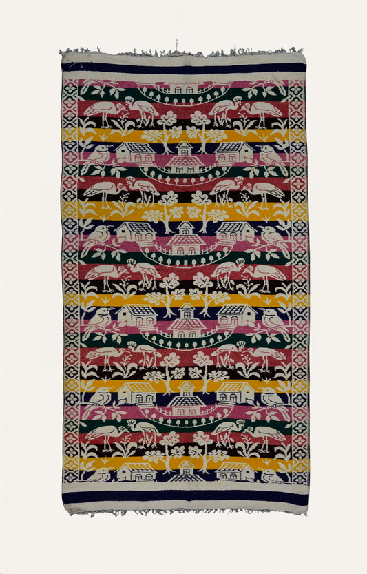 Handwoven Cotton Rug with Vibrant Patterns