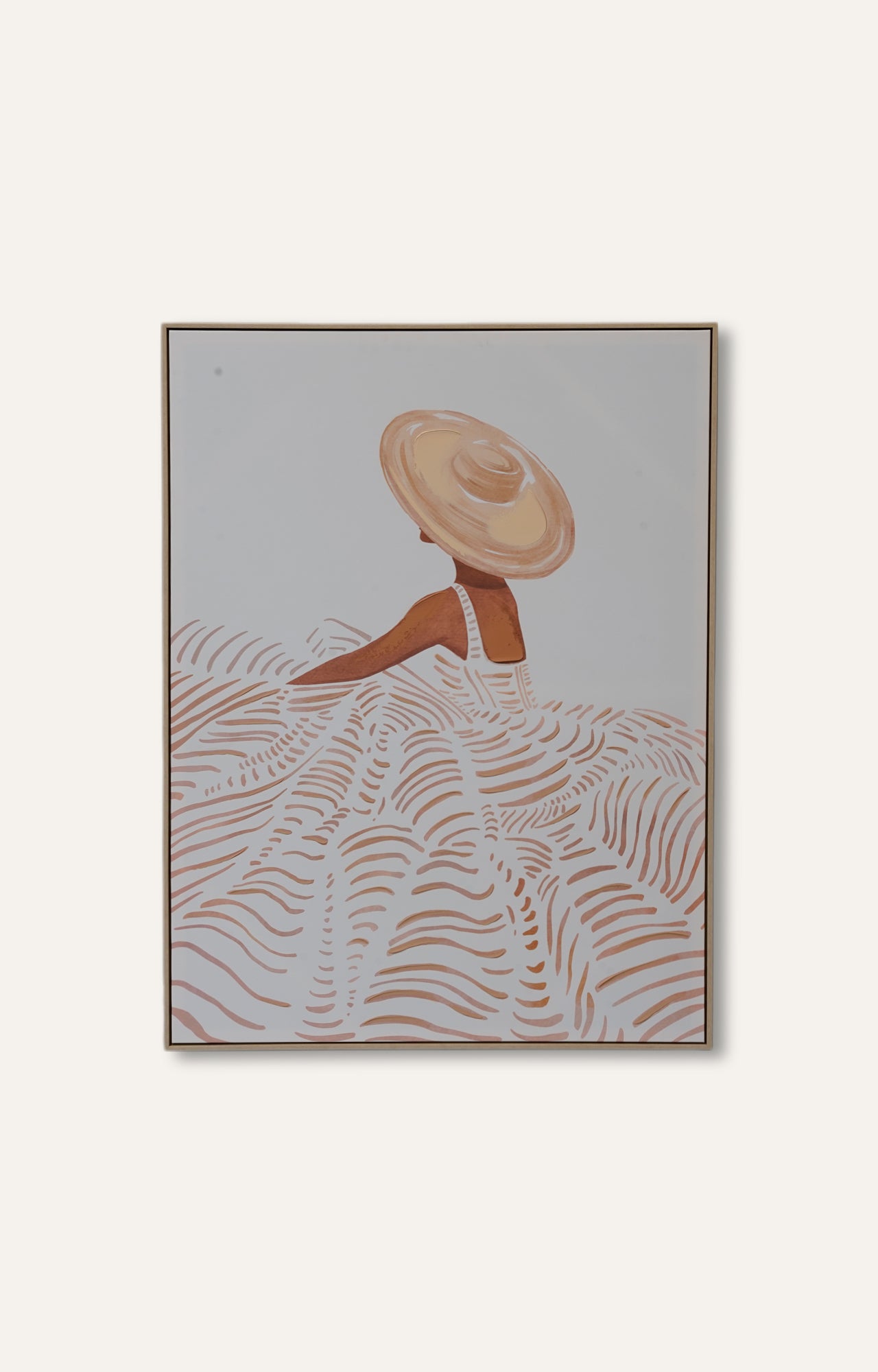 Lady in Hat Painting with Frame