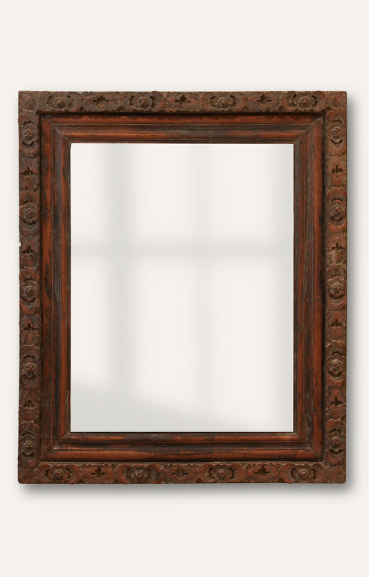 Vintage Hand-Carved Floral Wooden Frame