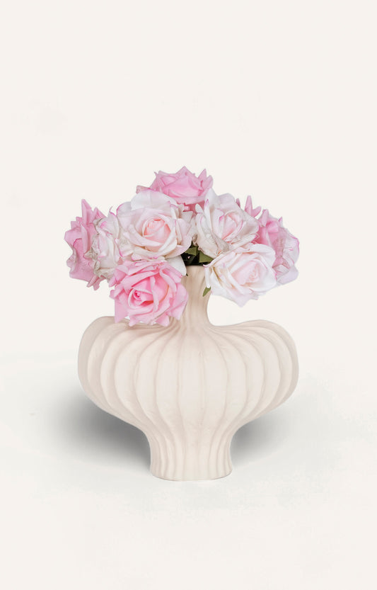 Off-White Swirl Accent Vase