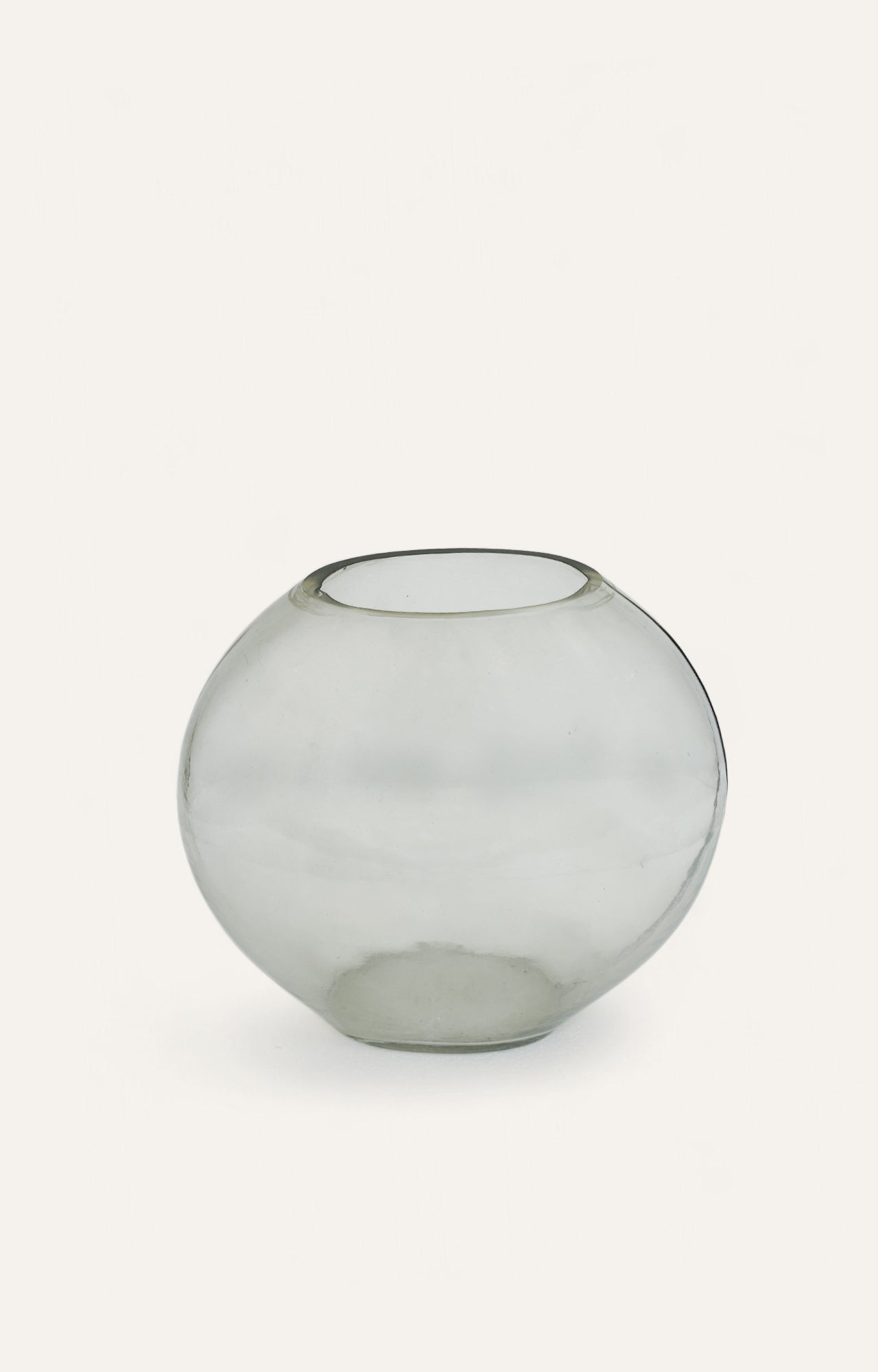 Smoky Oval Glass Vase
