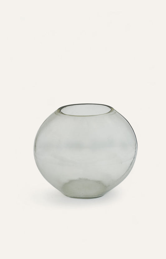Smoky Oval Glass Vase
