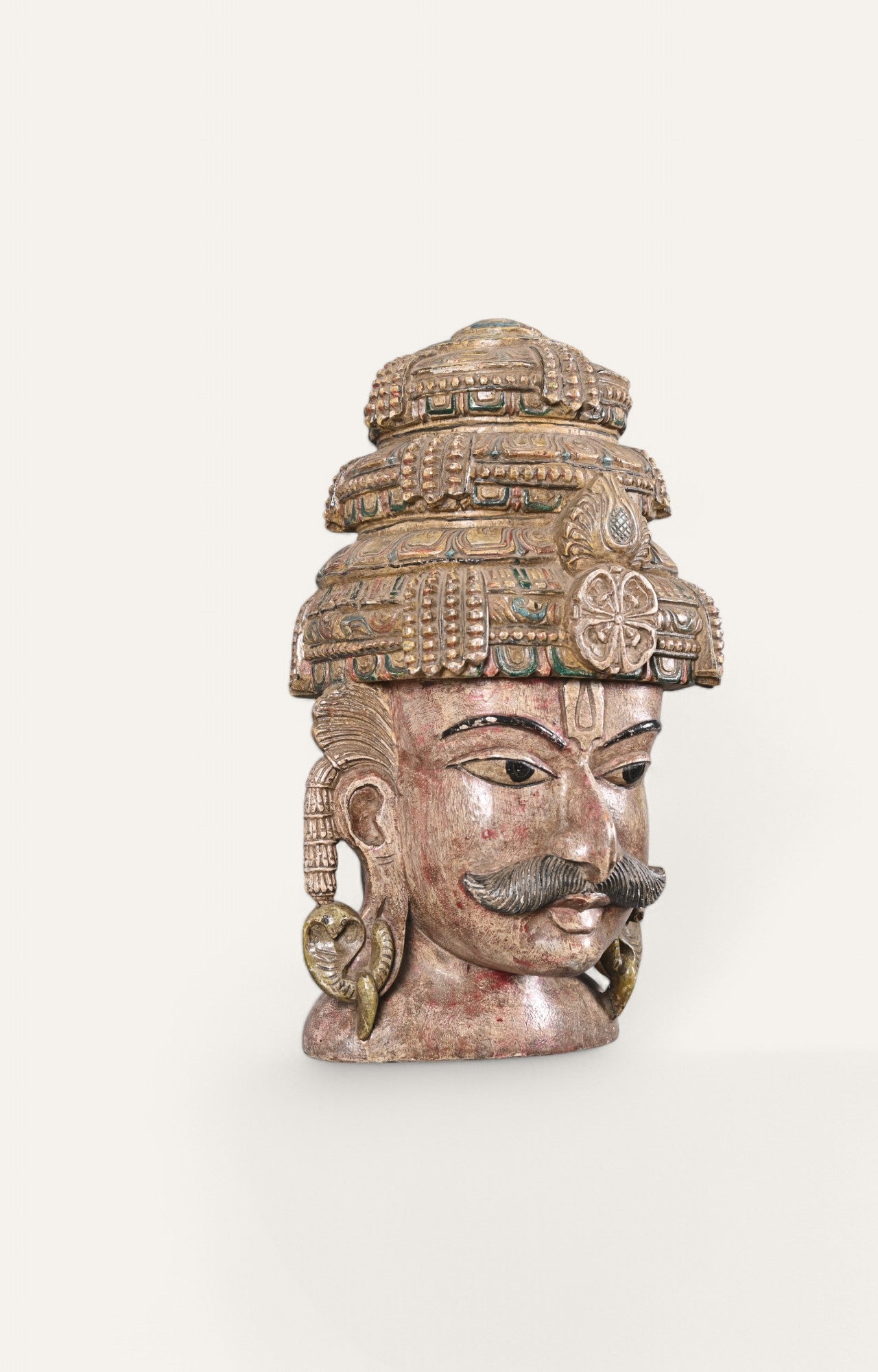 Traditional Hand-Carved Wooden Wall Mask