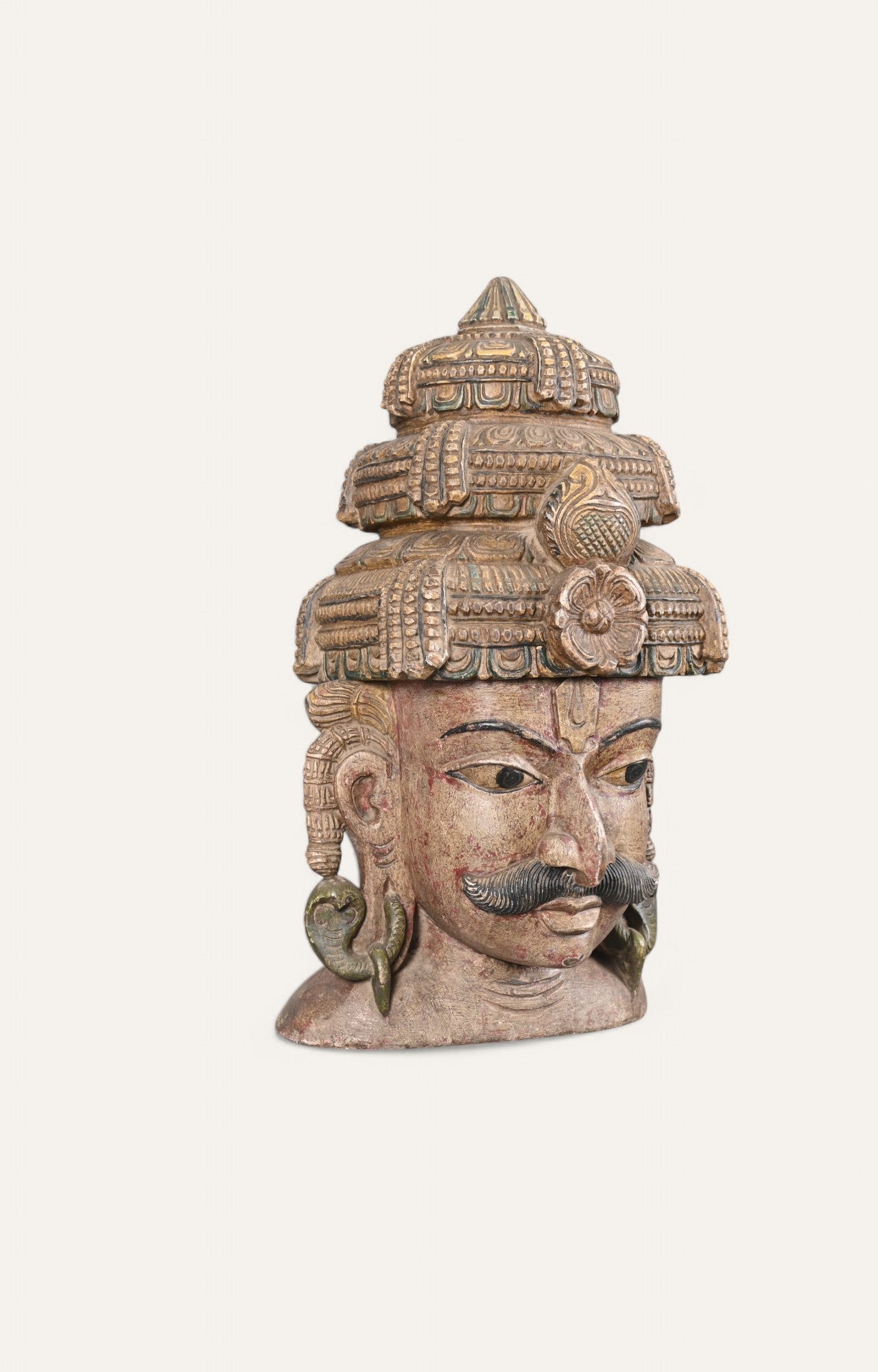 Hand-Carved Wooden Wall Mask