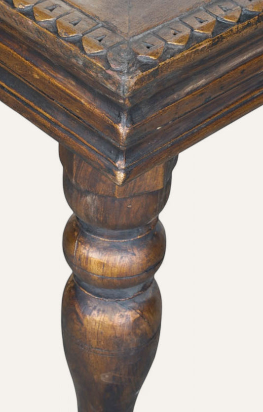 Hand Carved Wooden Side Table