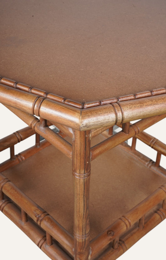 Coastal Bamboo Octagonal Side Table