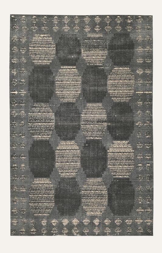 Ash & Ivory Offset Grid Cotton Rug