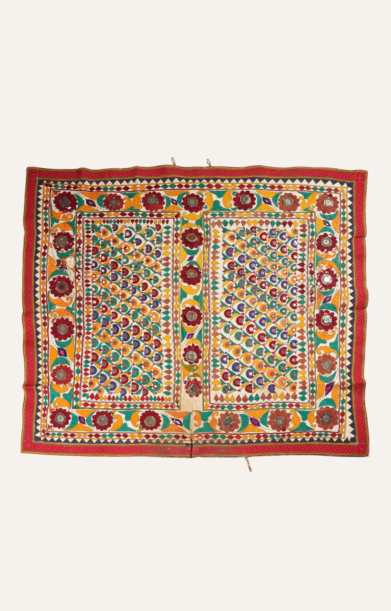 Mirrored Saurashtra Embroidered Textile Wall Hanging