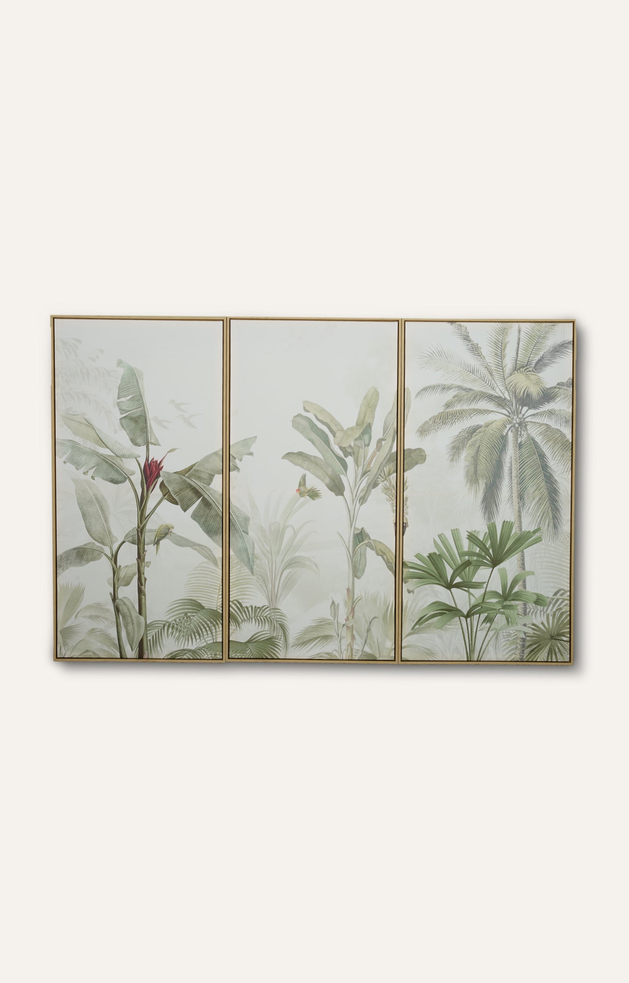 Coastal Palm Canvas Painting Print Set of 3