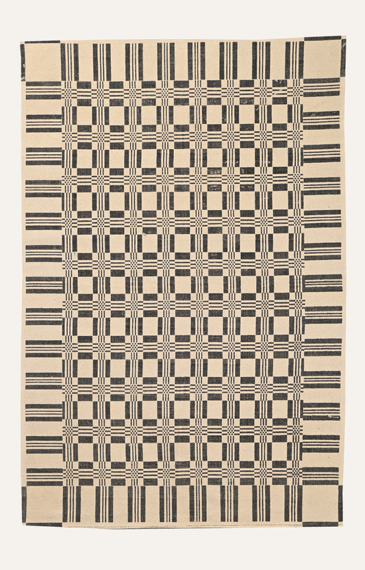 Gridded Weave-Inspired Cotton Rug
