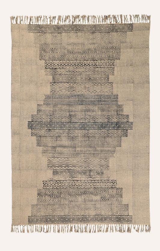 Geometric Cascade Screen Printed Rug