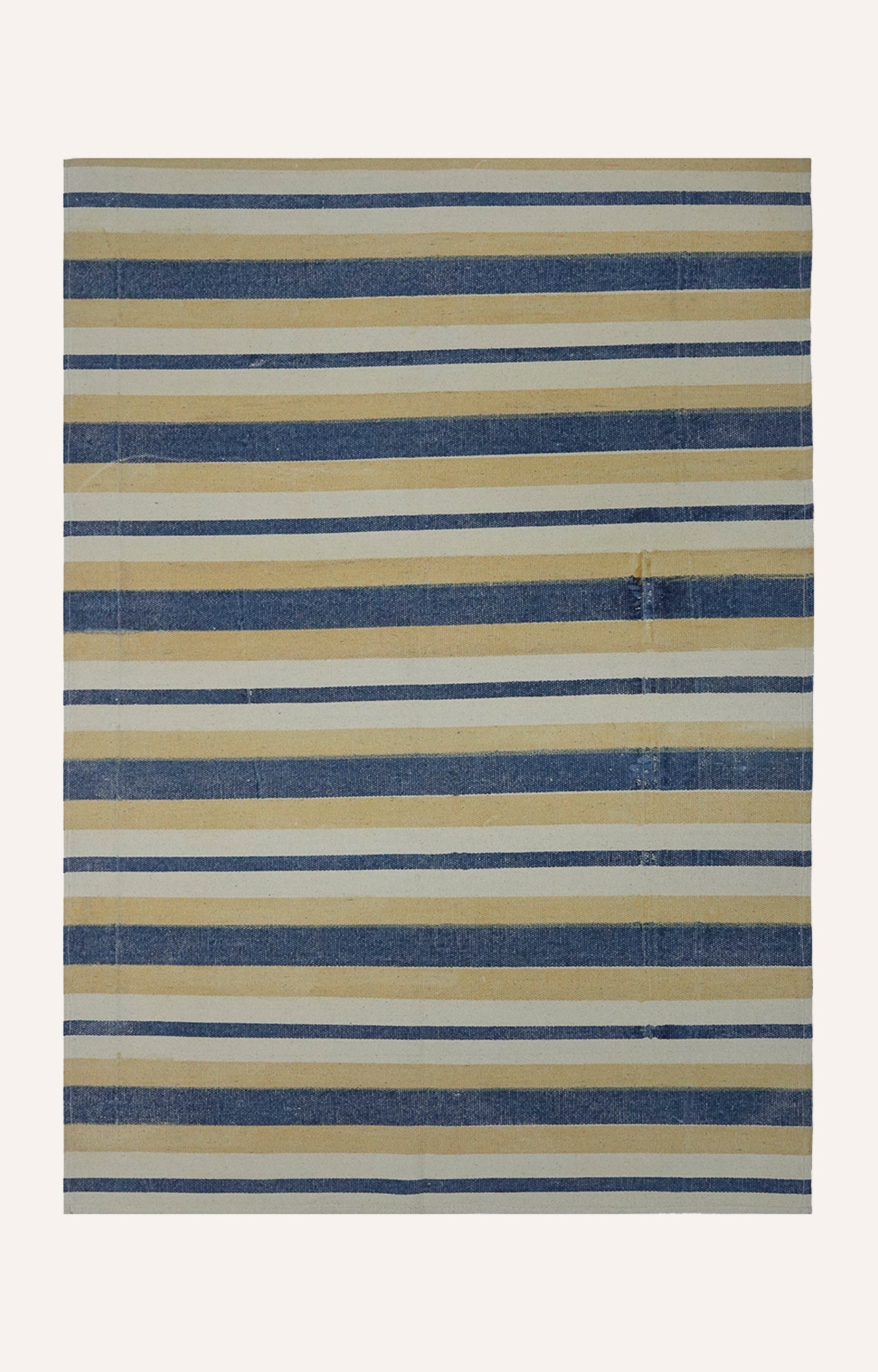 Screen Printed Handwoven Striped Area Rug