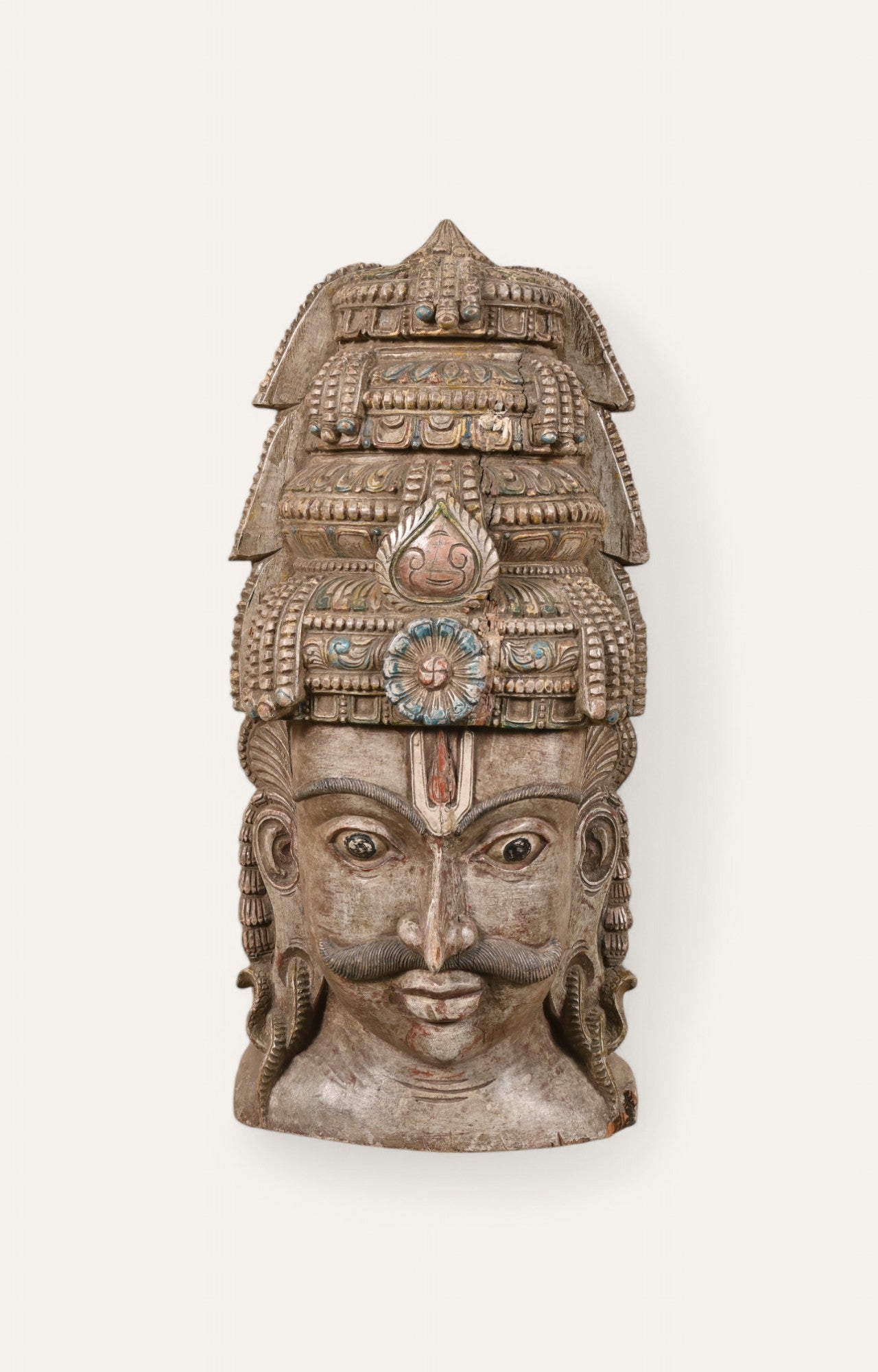 Traditional Hand-Carved Wooden Wall Mask
