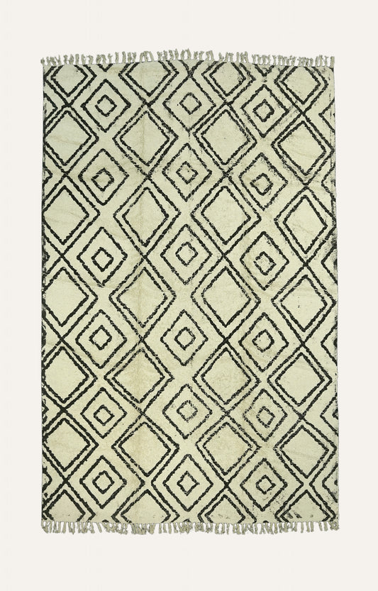 Argyle Hand Tufted Cotton Rug with Tassels