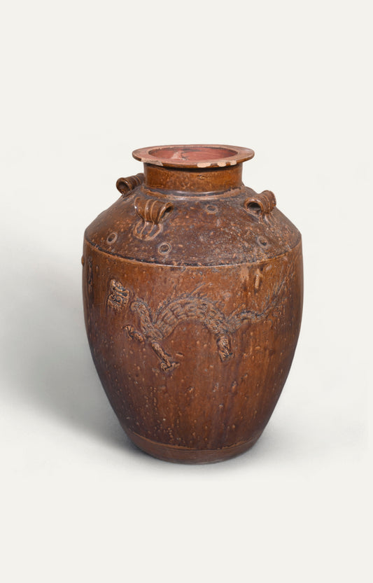 Rustic Dragon Clay Pot