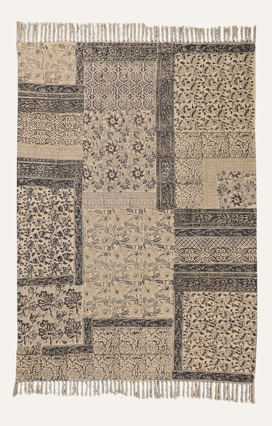 Patch Block-Printed Cotton Rug