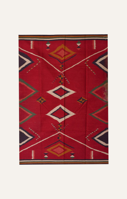 Handwoven Argyle Motif Rug
