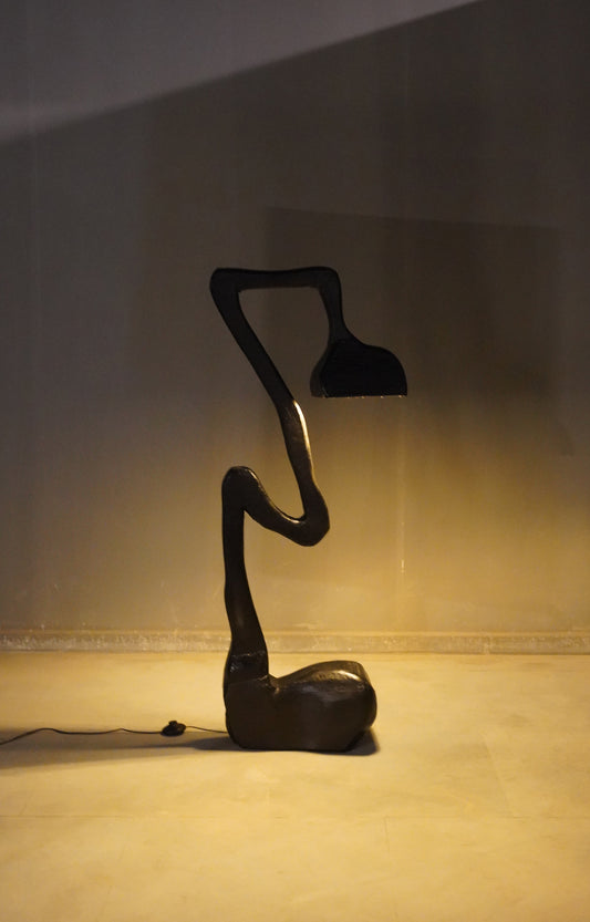 Black Mushroom Sculptural Floor Lamp