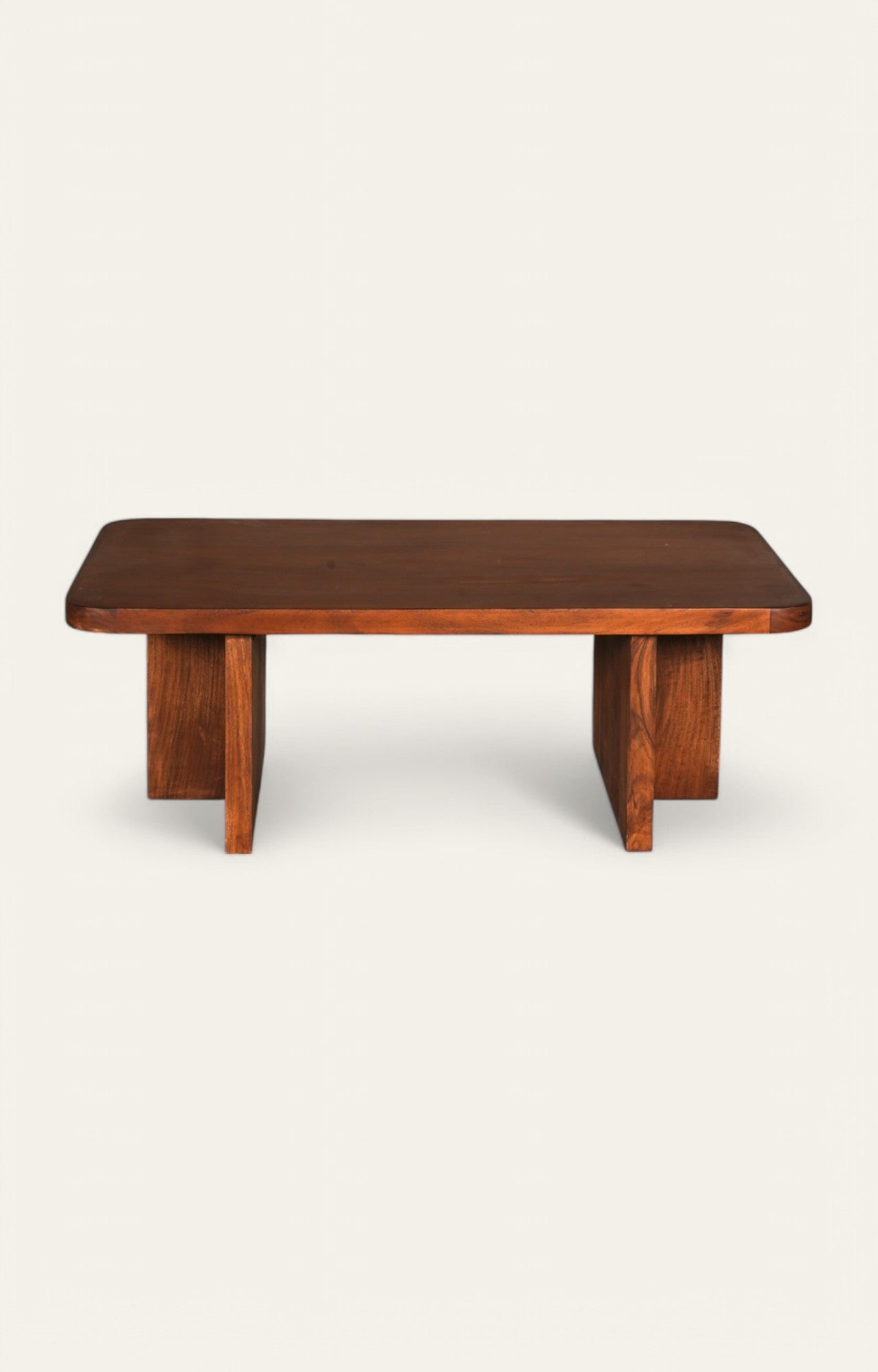Rectilinear Acacia Wood Coffee Table