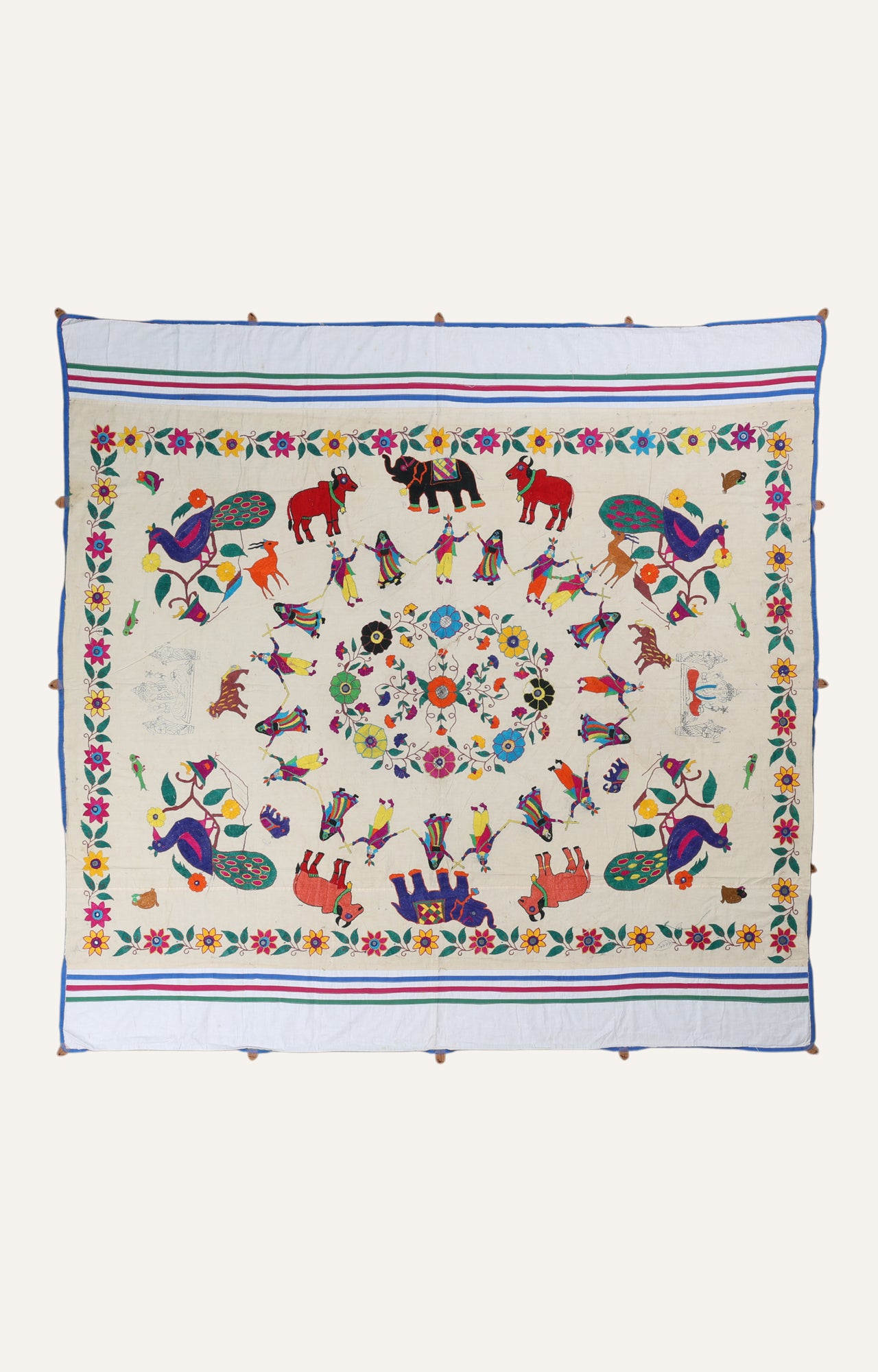 Tribal Embroidered Gujarati Wall Hanging Textile