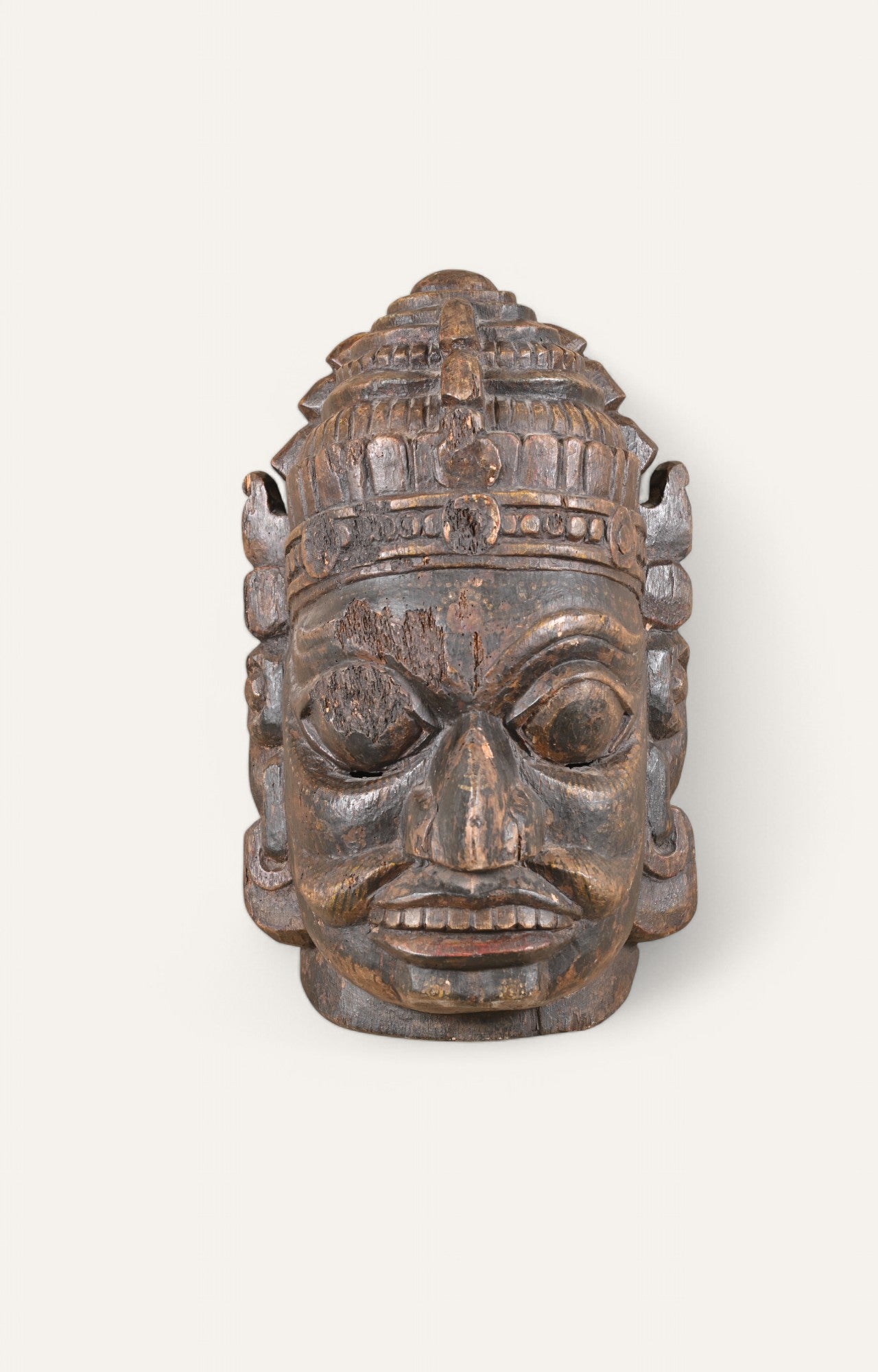 Antique Wooden Guardian Mask