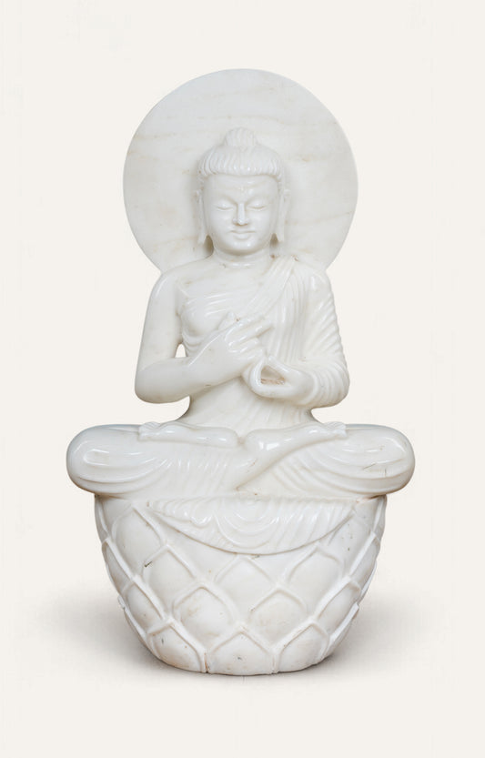 Marble Buddha in Dharmachakra Mudra