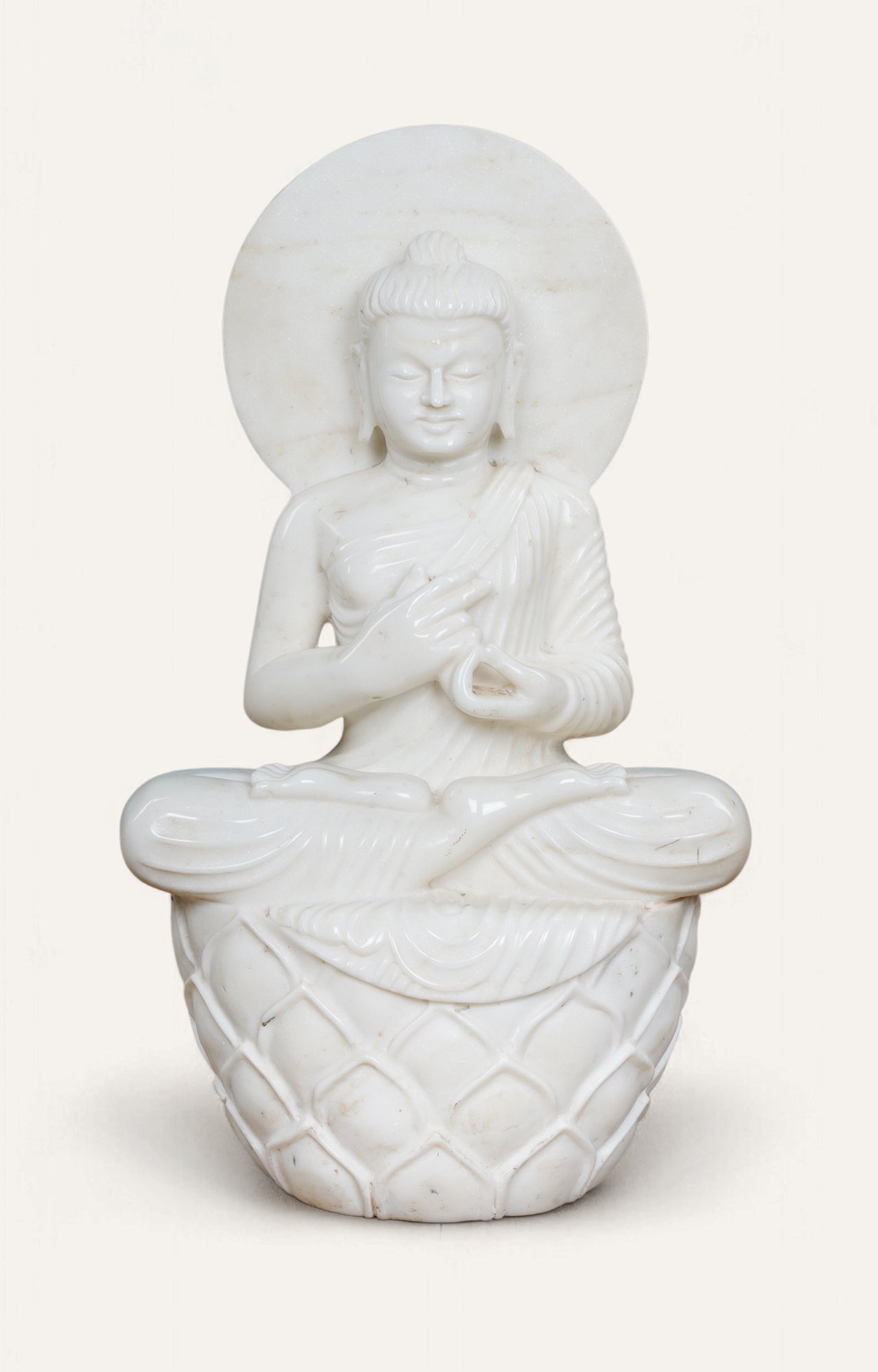 Marble Buddha in Dharmachakra Mudra