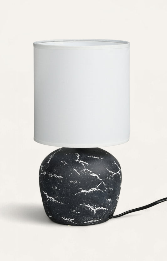 Black Marble Effect Ceramic Table Lamp