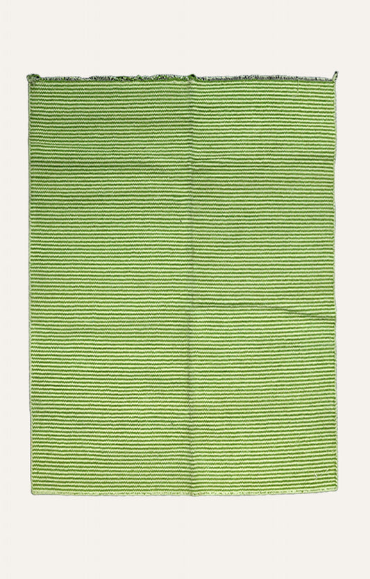 Green Stripes Handwoven Cotton Rug
