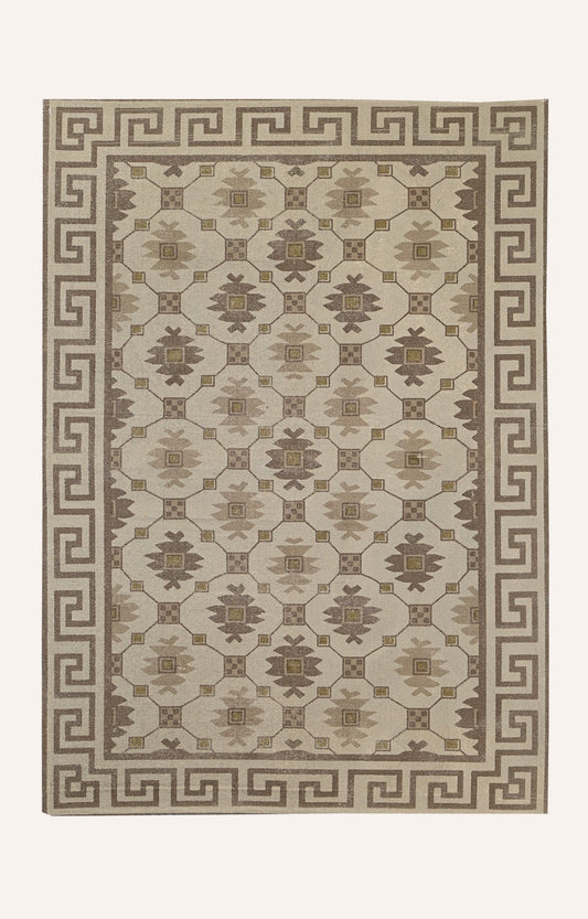 Greek Bloom Screen Printed Rug