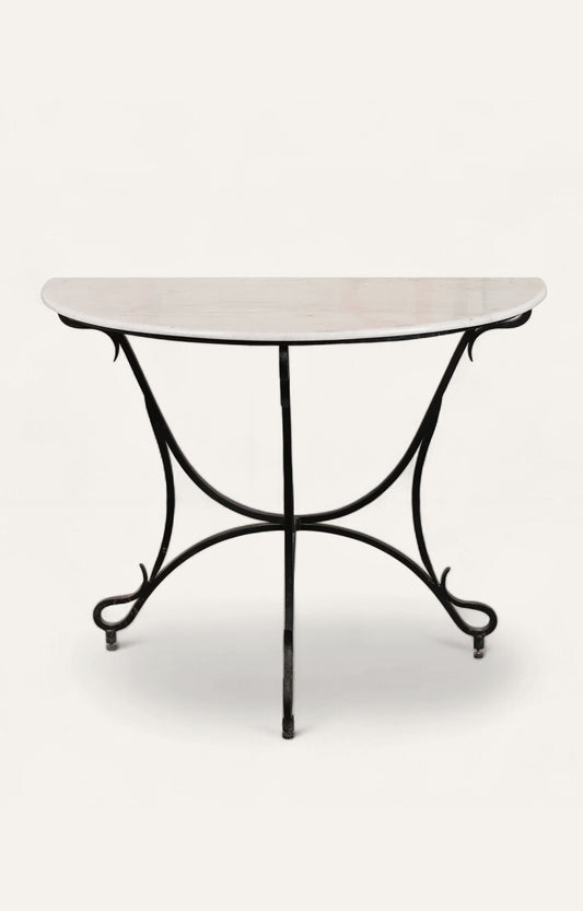 Half Round Marble Console Table