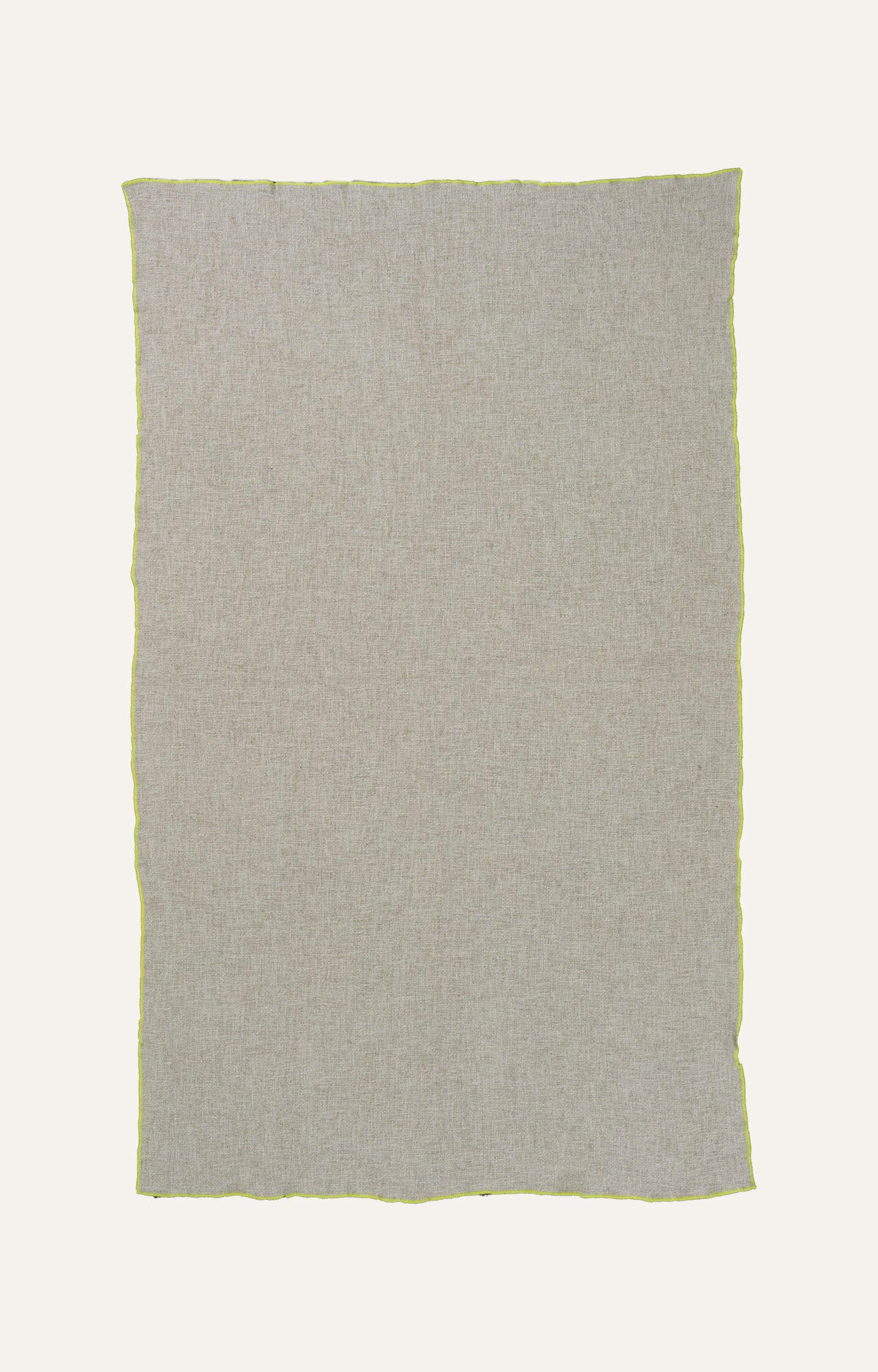 Handwoven Ivory Vielle Throw with Piping