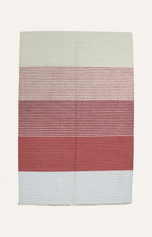 Warm Striped Handwoven Cotton Rug