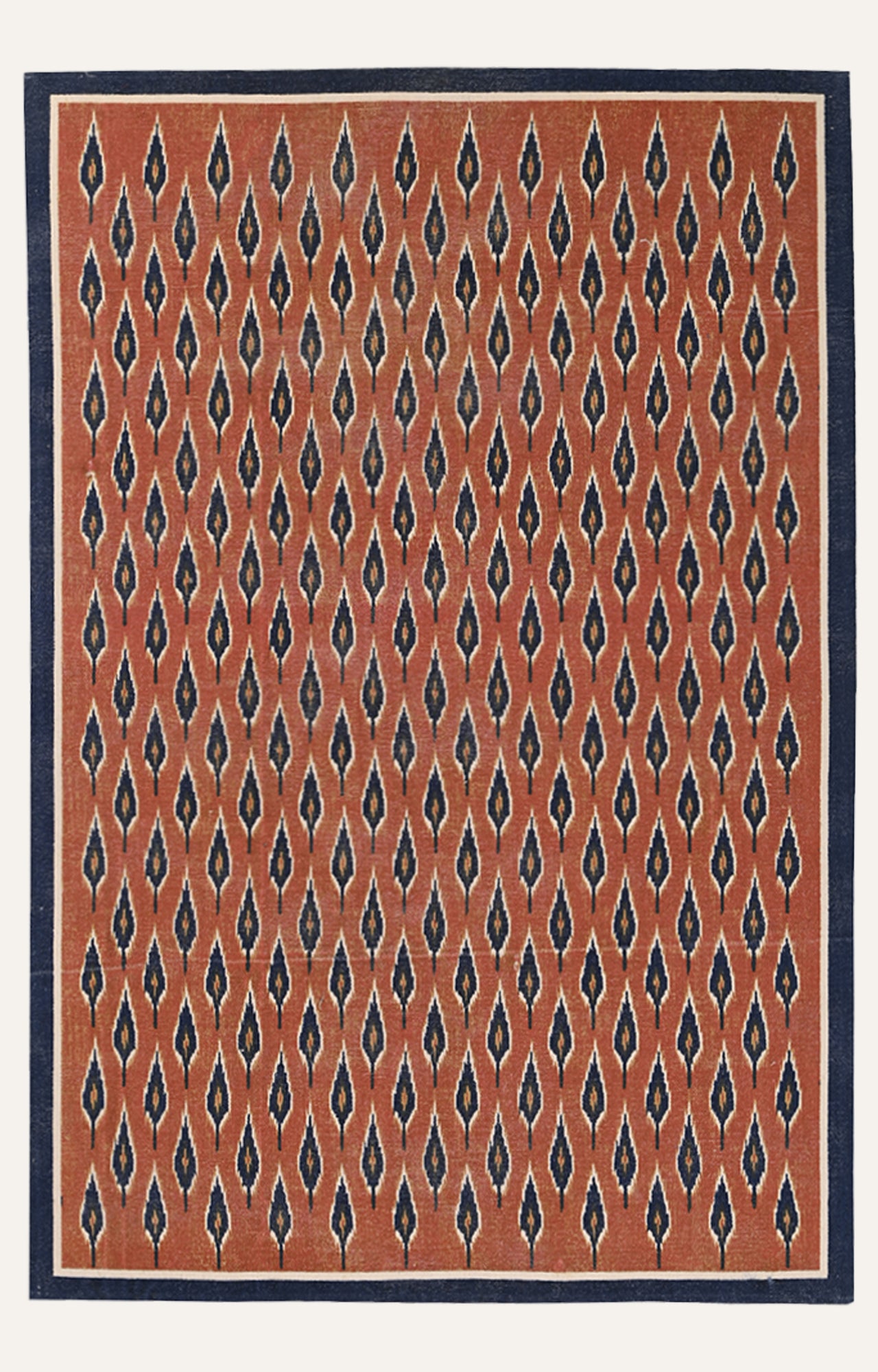Rust & Indigo Reprise Leaf Cotton Rug