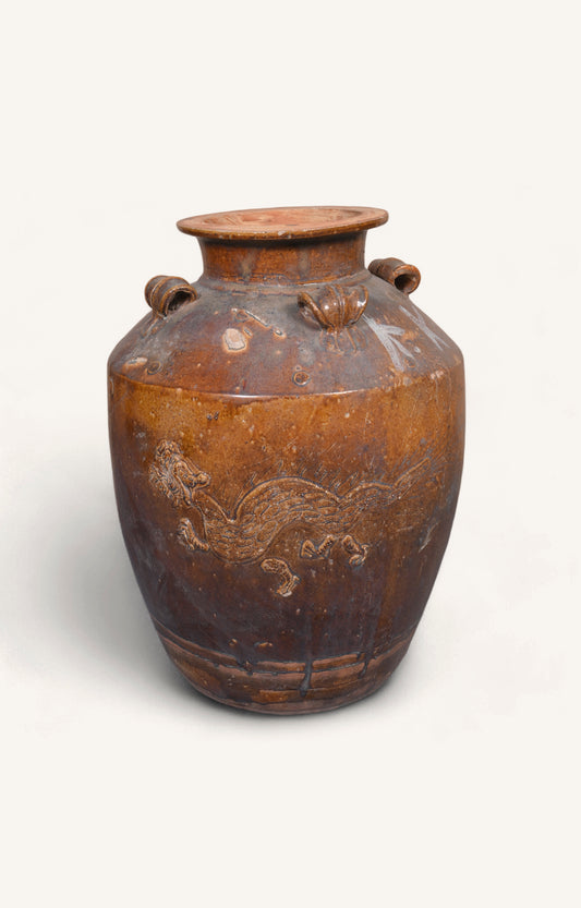 Silk Road Dragon Clay Pot