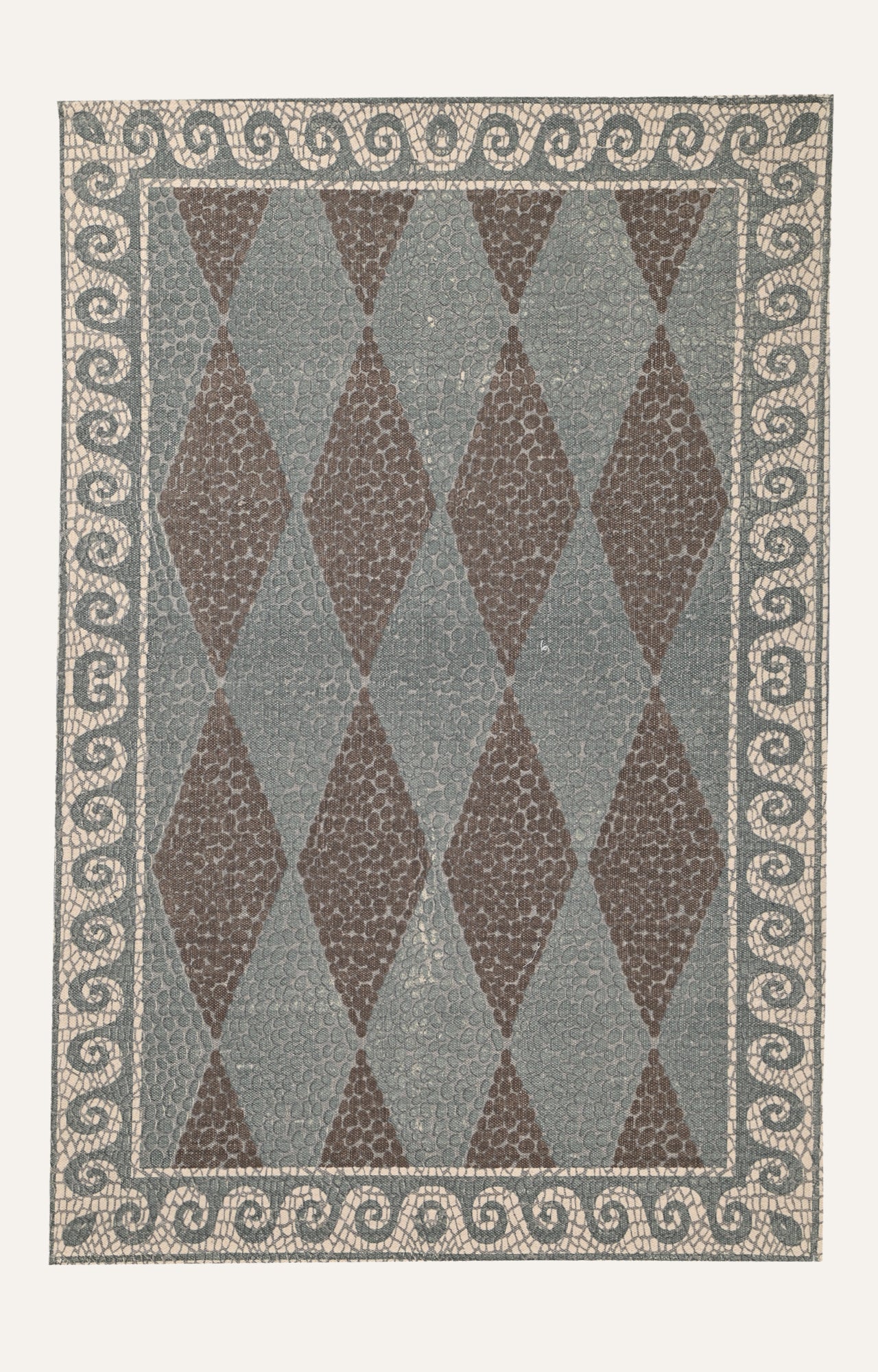 Pebble & Diamond Pattern Cotton Rug