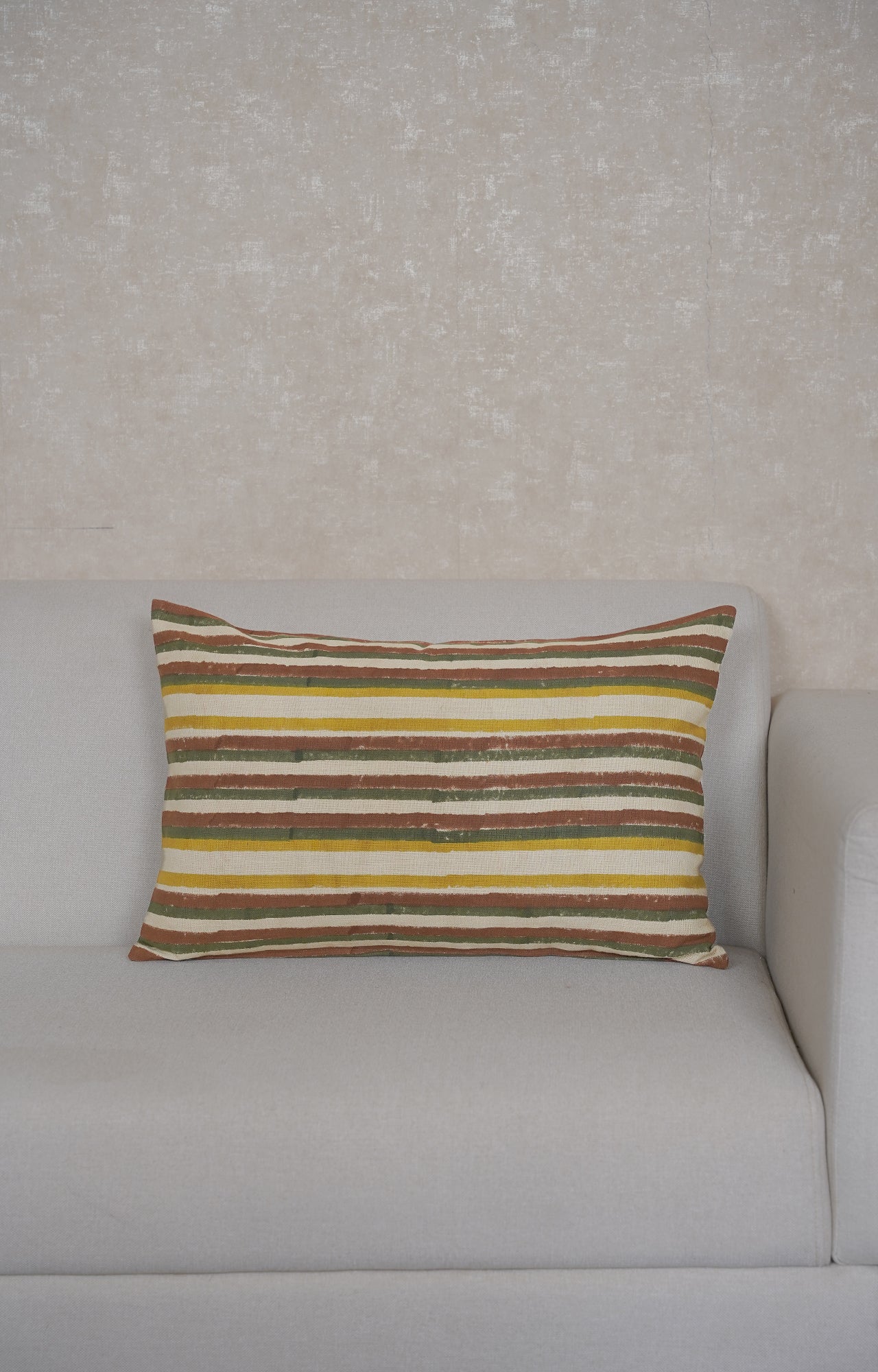 Earth Stripe Cotton Cushion Cover
