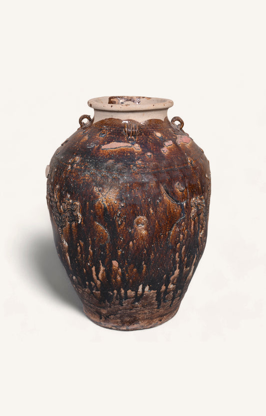 Antique Chinese Stoneware Martaban Jar