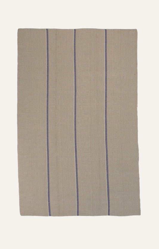 Beige Stripes Handwoven Cotton Rug