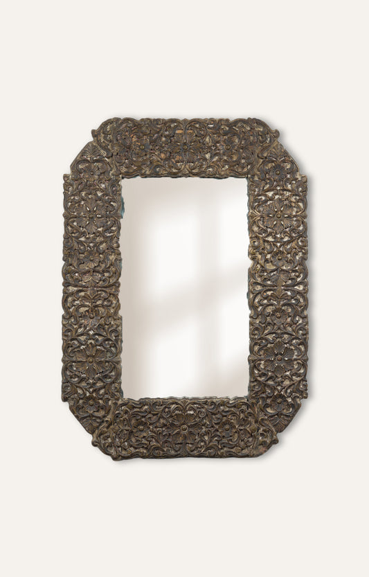 Verdant opulence carved mirror