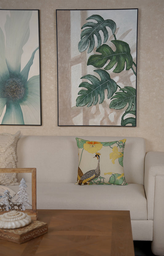 Royal Peacock Cotton Cushion Cover