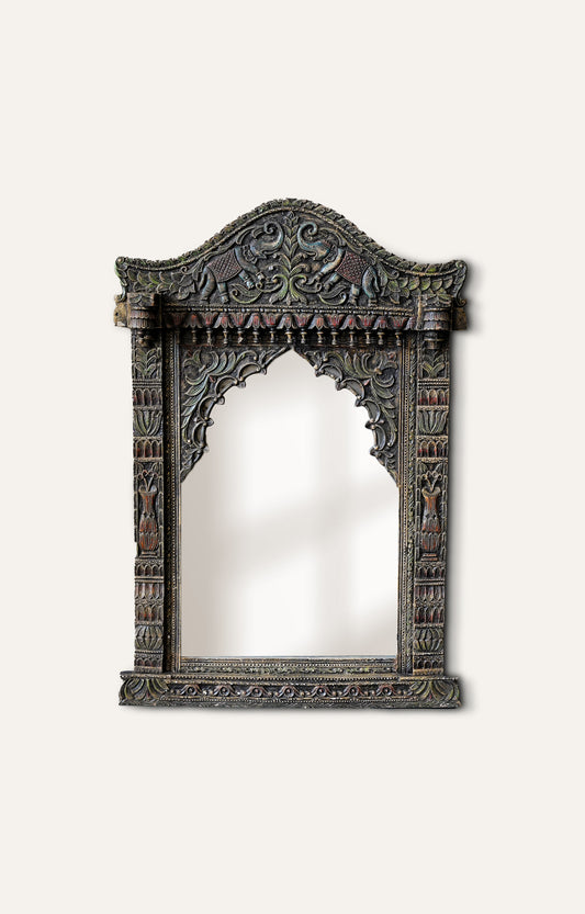 Thyra Arched Vintage Wood Mirror