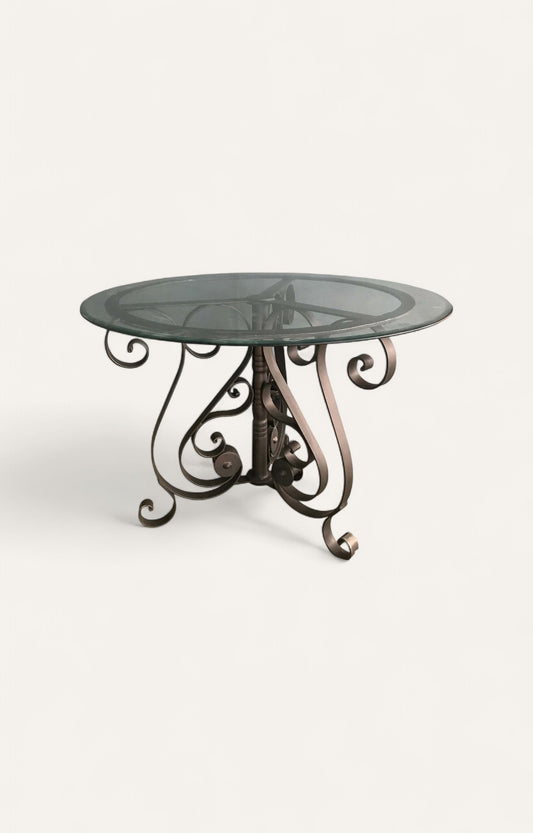 Iron Occasional Table With Glass Top