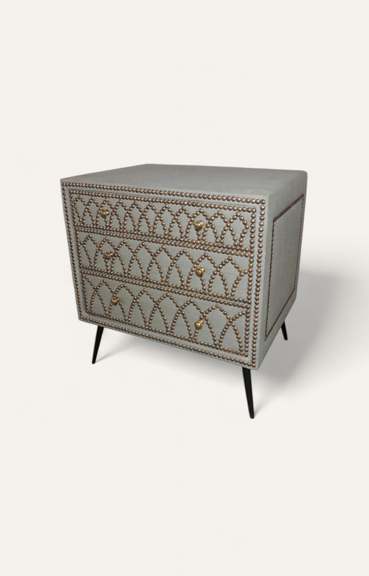 Upholstered Three Drawer Chest