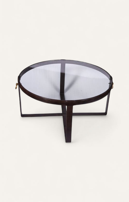 Iron Glass Top Coffee Table