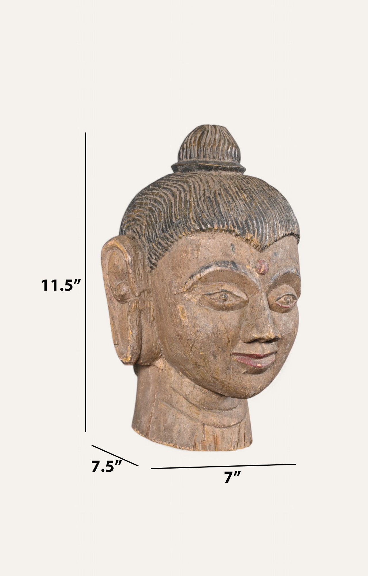 Buddha Hand-Carved Wooden Wall Mask