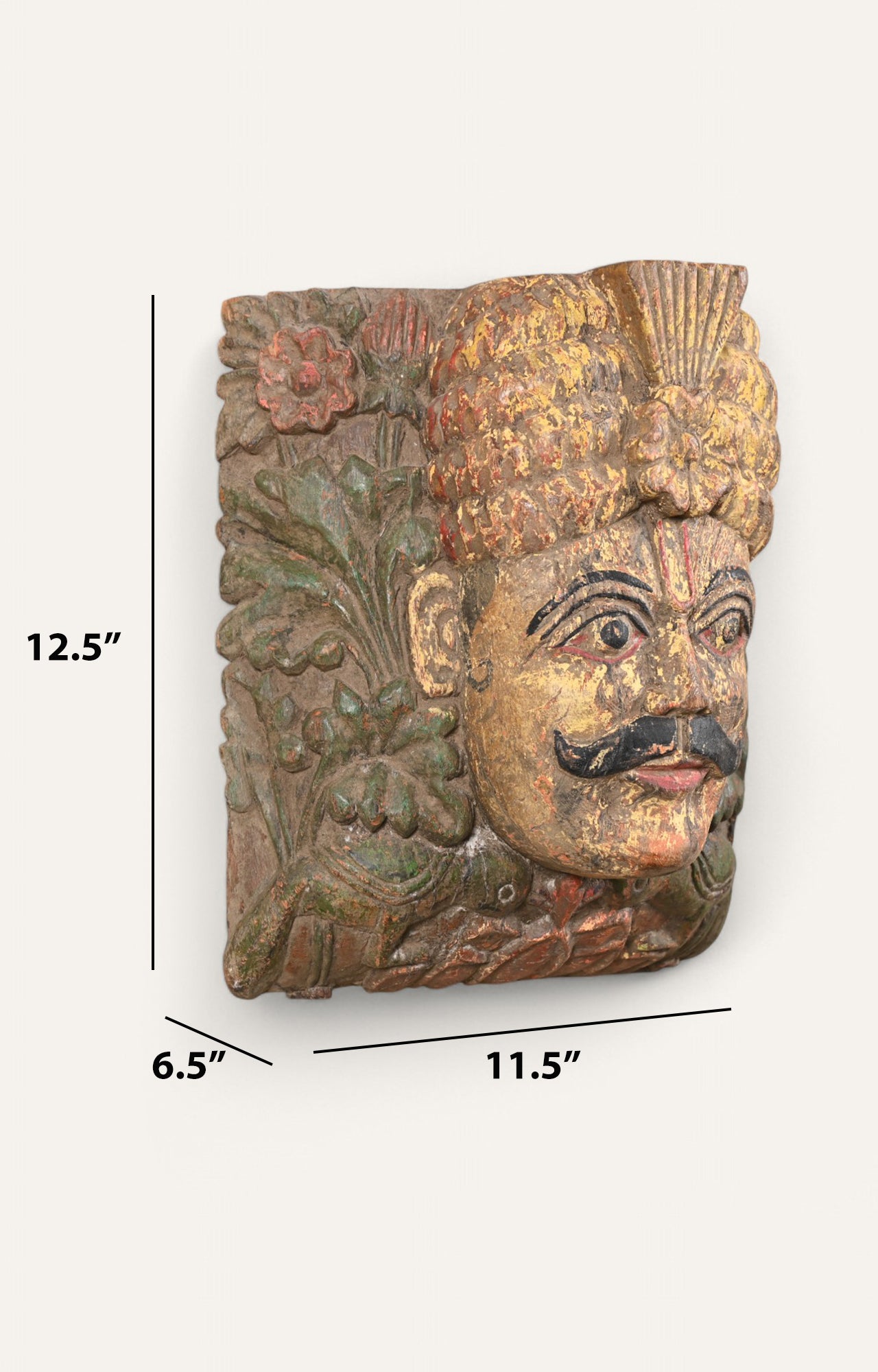 Traditional Hand-Carved Wooden Wall Mask
