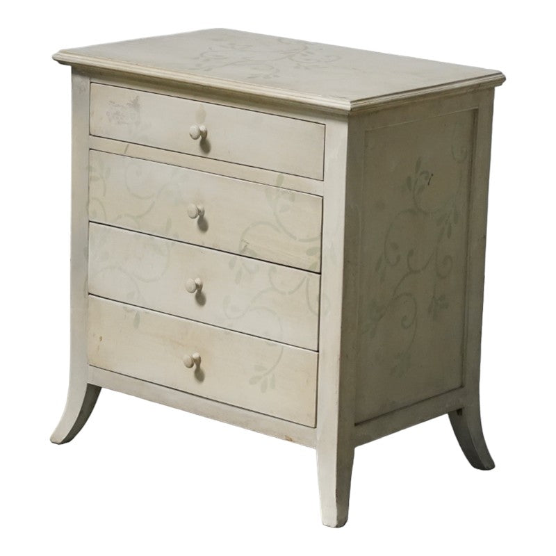 Floral Pattern Wooden Night Stand